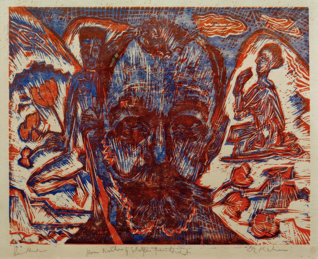 Ferdinand Hodler - Hodlerkopf - Farbholzschnitt v. ELKirchner de Ernst Ludwig Kirchner