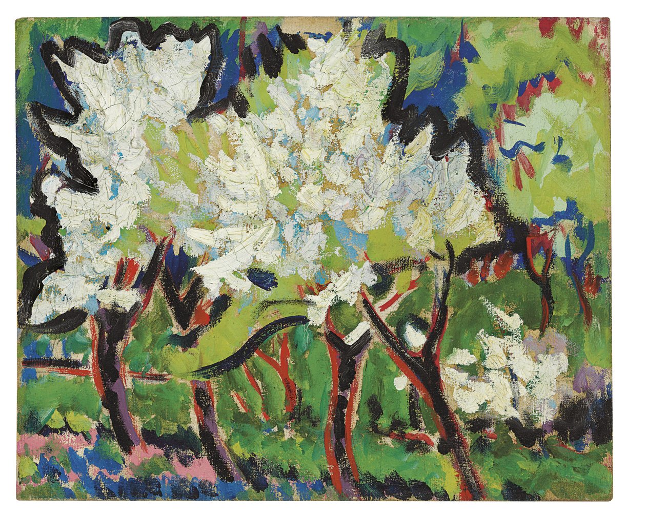 Árvores floridas IV, 1909 de Ernst Ludwig Kirchner
