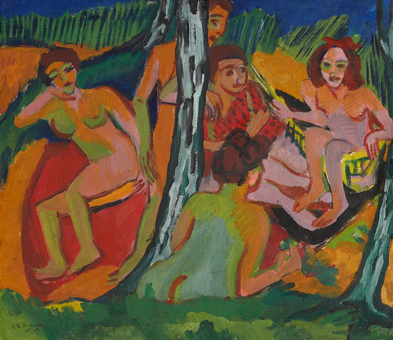 Cena florestal (Lagos de Moritzburg) de Ernst Ludwig Kirchner