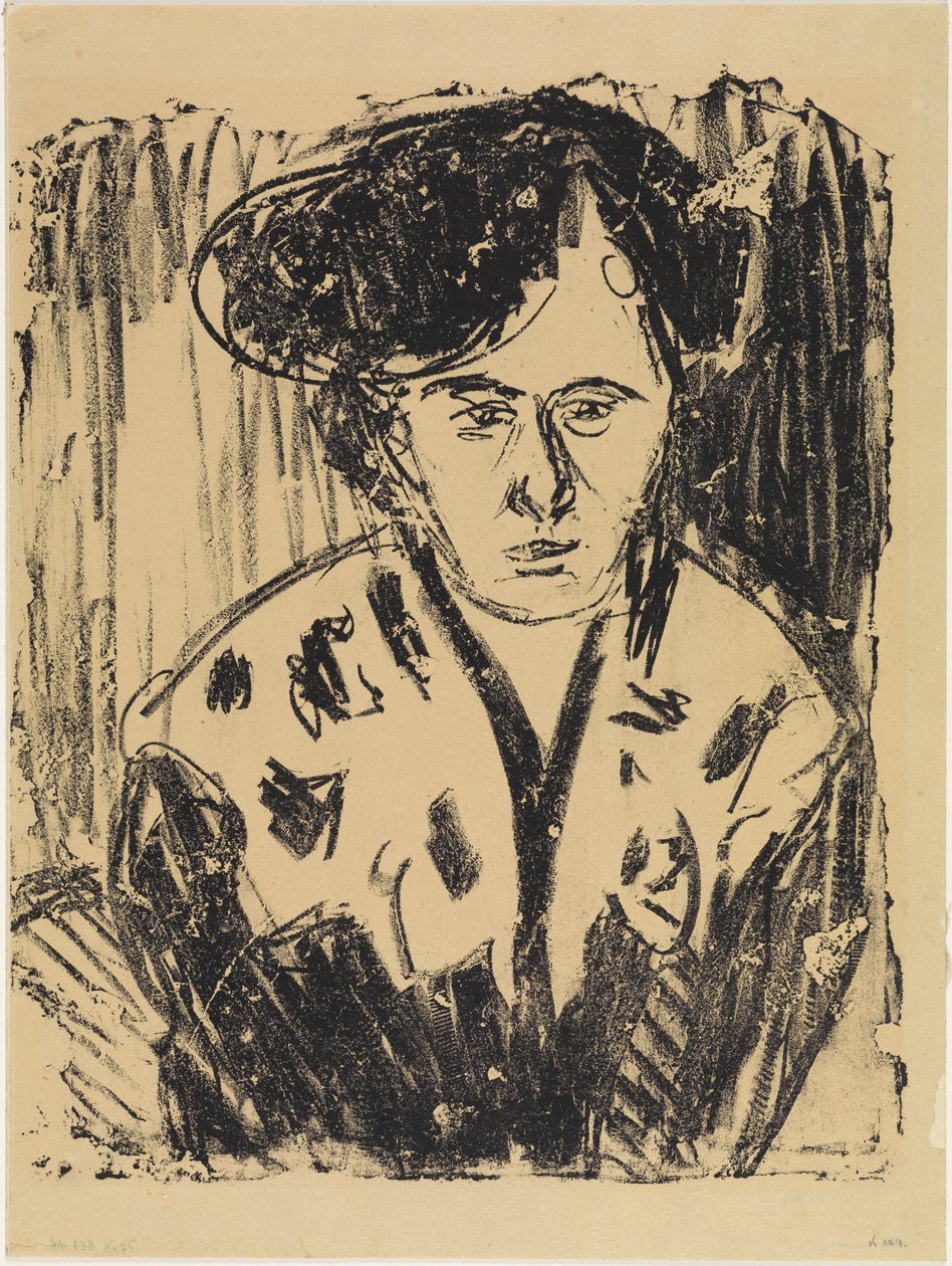 Mulher com colarinho de renda de Ernst Ludwig Kirchner