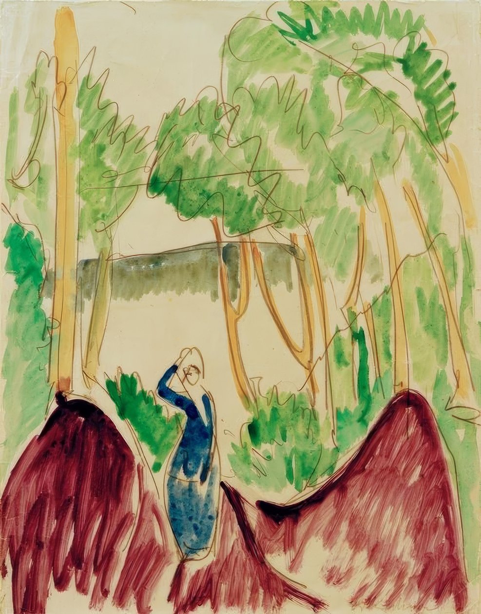 Mulher nas dunas de Fehmarn de Ernst Ludwig Kirchner