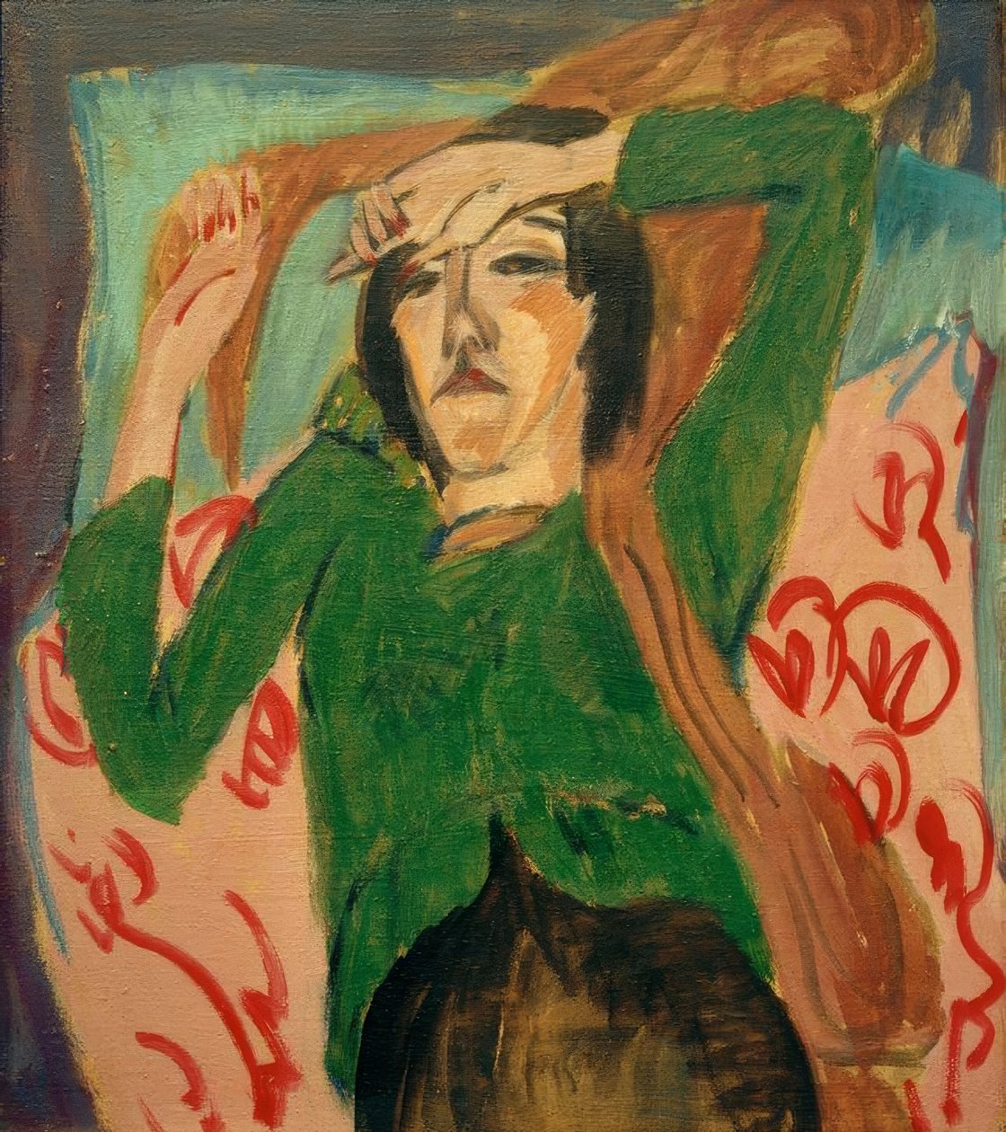 Mulher de casaco verde de Ernst Ludwig Kirchner