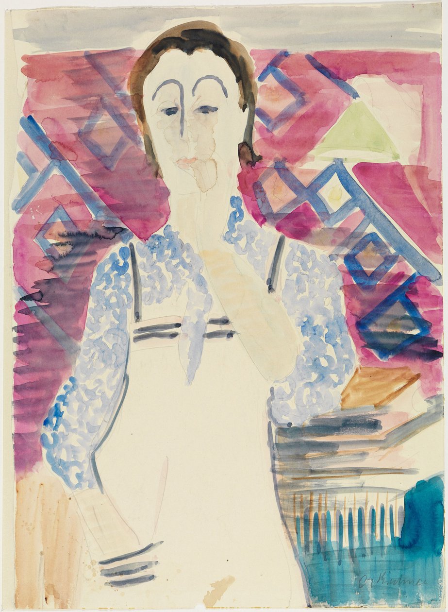 Mulher com avental (Erna Kirchner) de Ernst Ludwig Kirchner