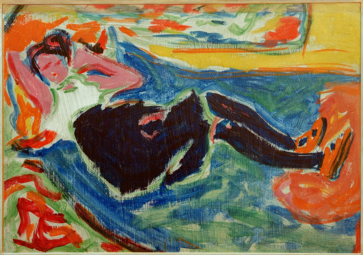 Mulher com meias pretas de Ernst Ludwig Kirchner