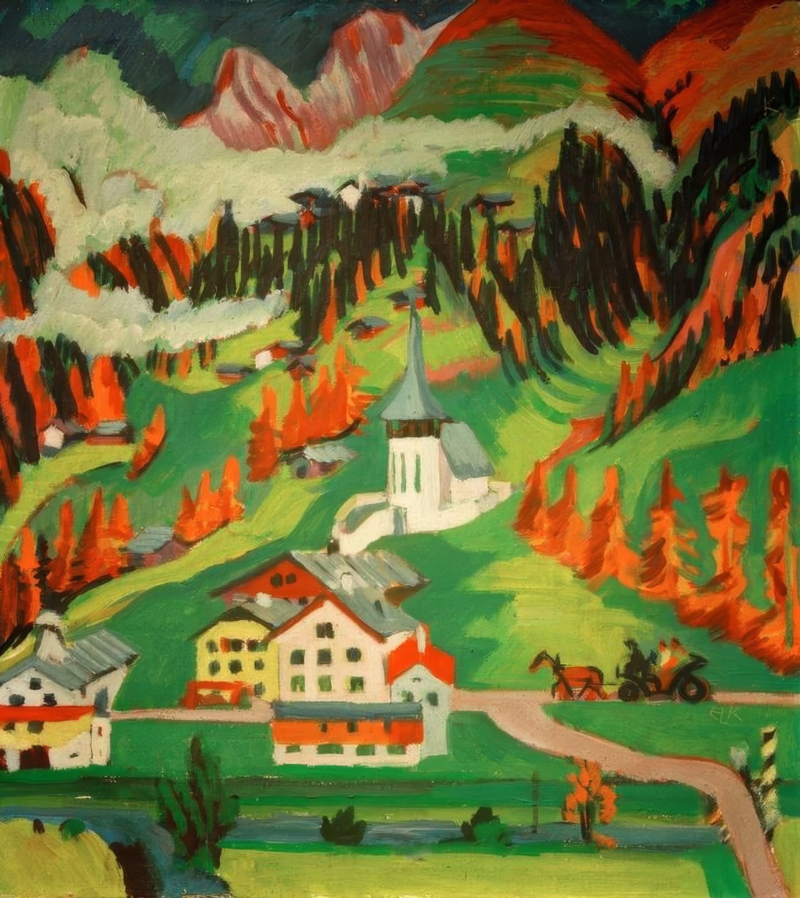 Frauenkirch no outono de Ernst Ludwig Kirchner