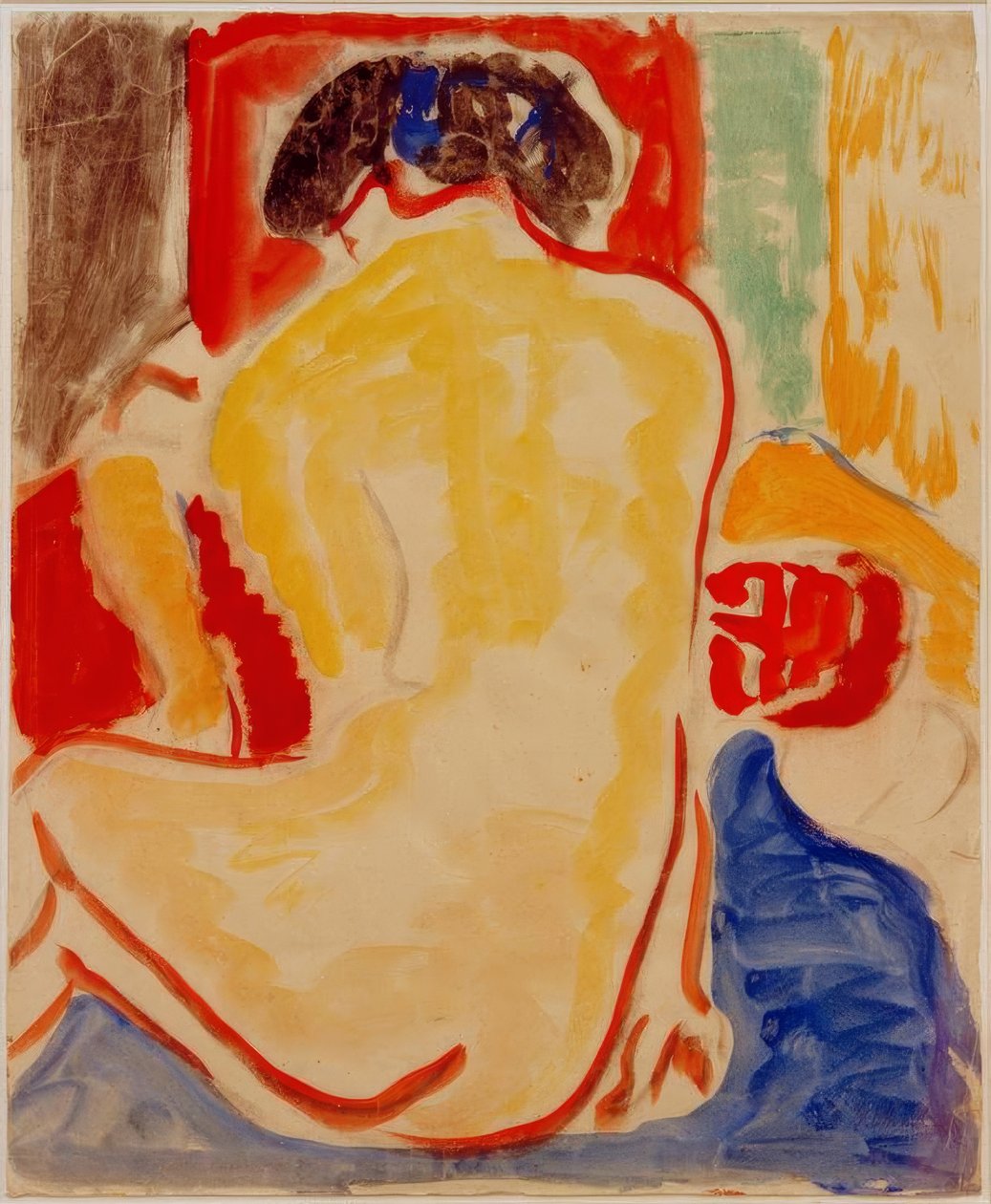 Ato de costas amarelo de Ernst Ludwig Kirchner