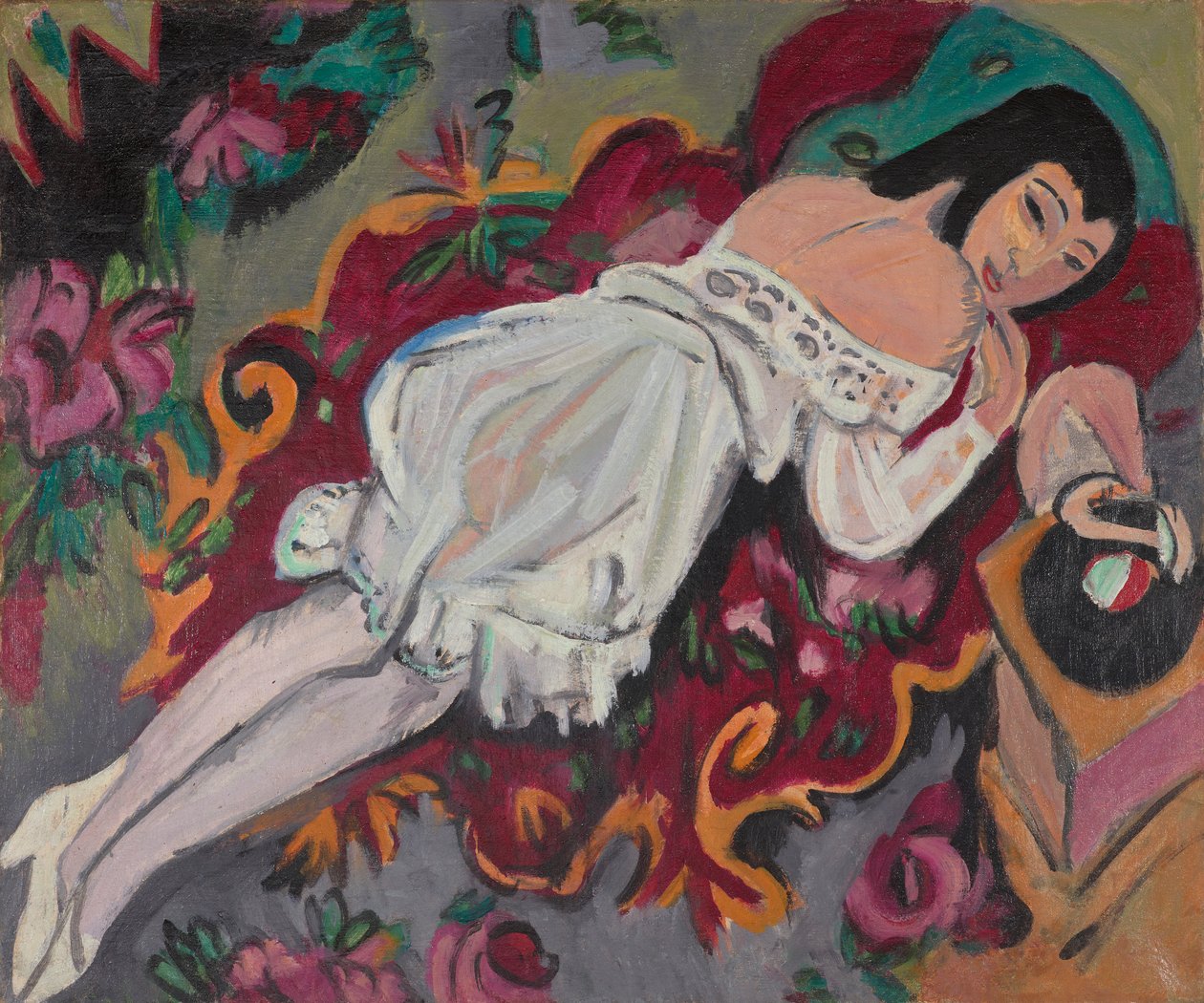 Rapariga em Chemise Branca de Ernst Ludwig Kirchner