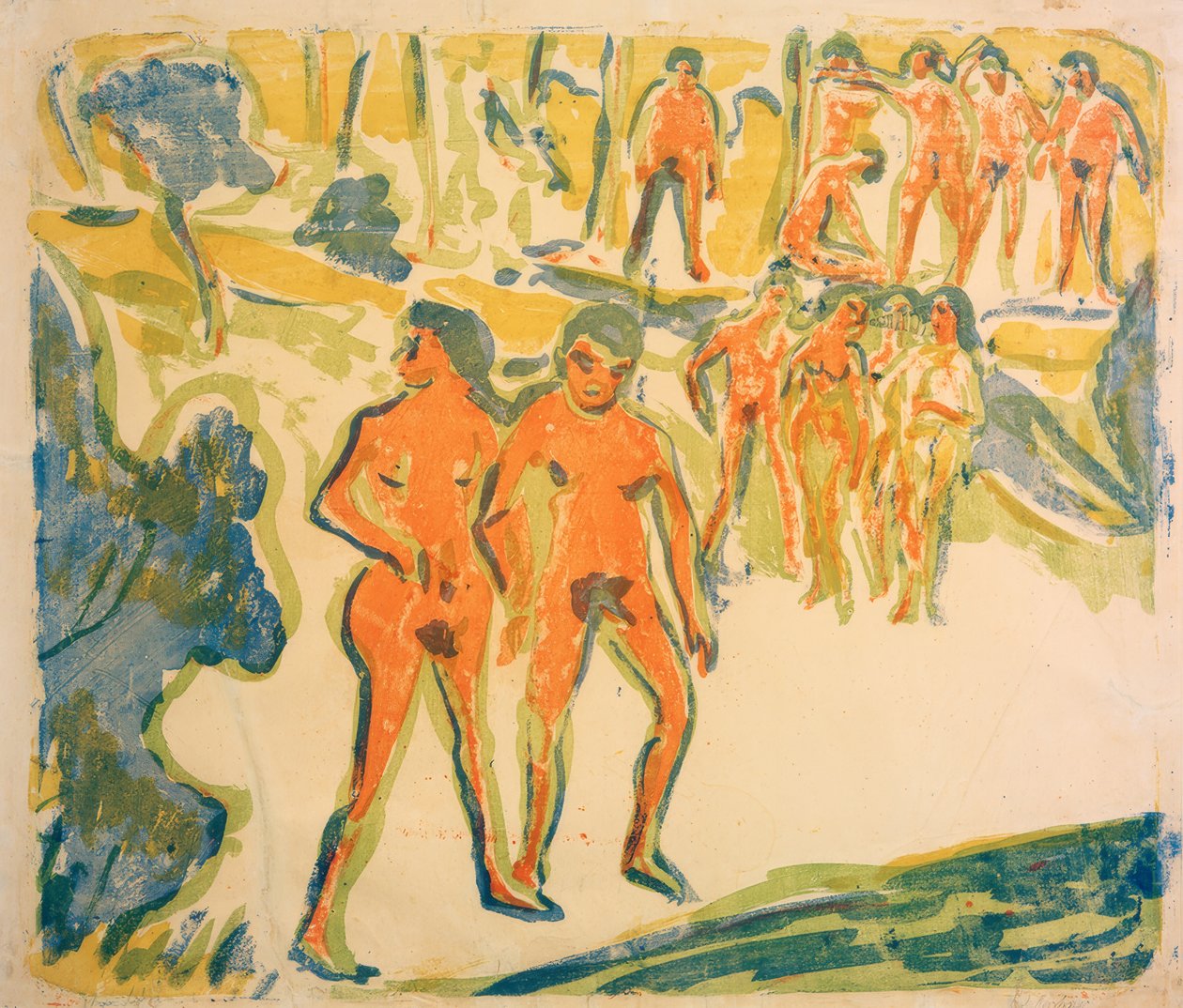 Grupos de banhistas de Ernst Ludwig Kirchner