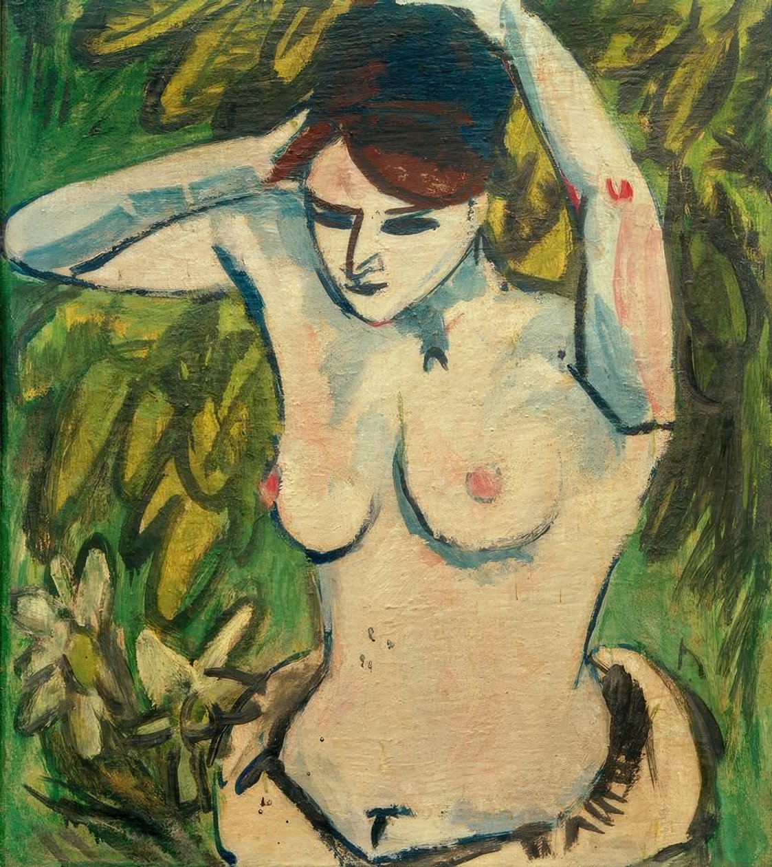 Meio ato com os braços erguidos de Ernst Ludwig Kirchner