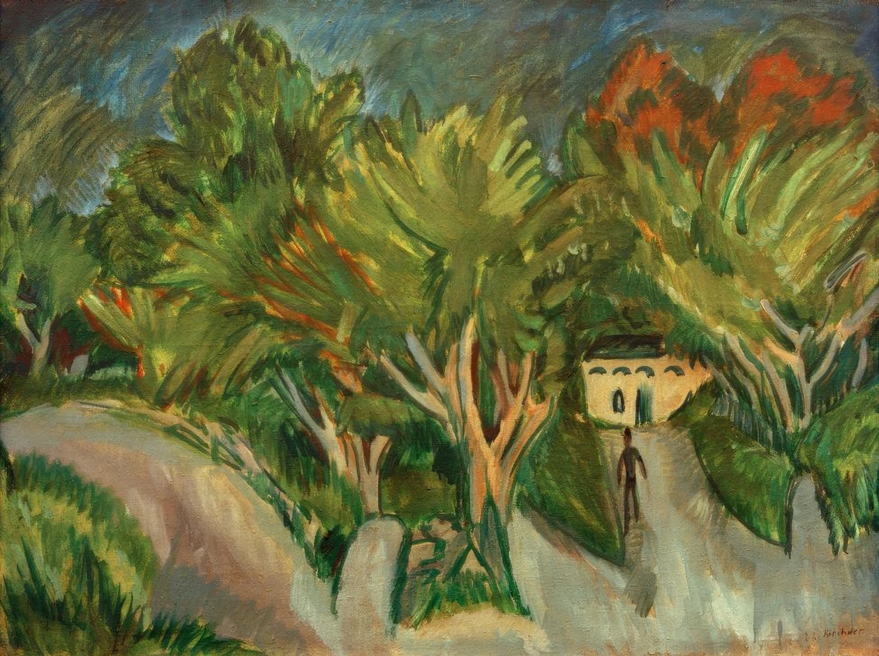 Casa sob árvores (Fehmarn) de Ernst Ludwig Kirchner