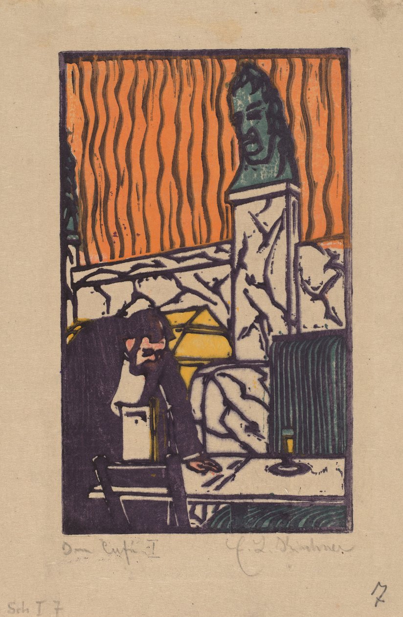 Garçom de cabeça no café, 1904 de Ernst Ludwig Kirchner
