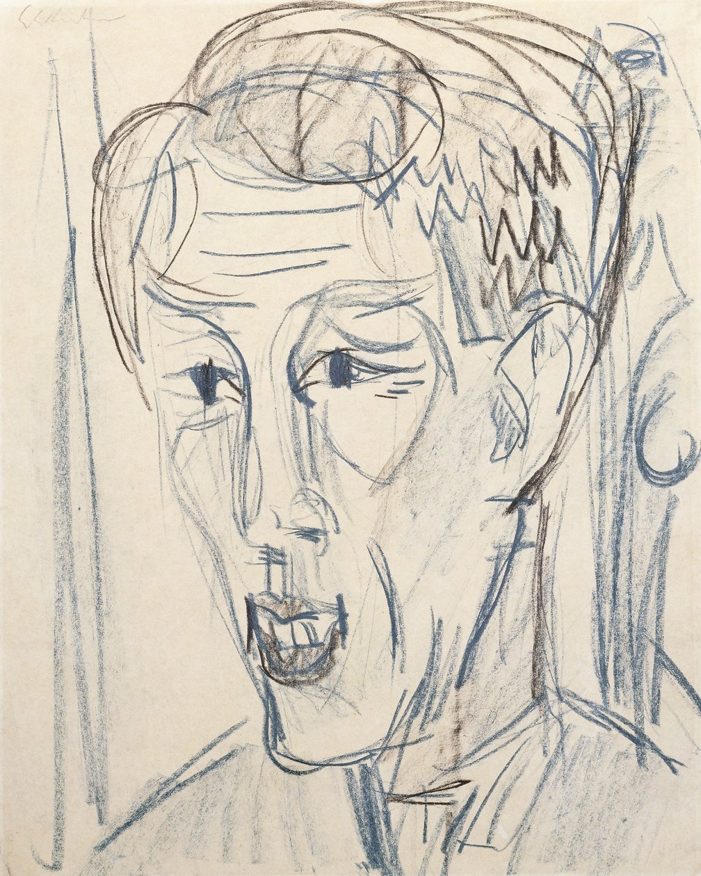 Chefe de Bauknecht; Cabeça de Bauknecht, 1922 de Ernst Ludwig Kirchner