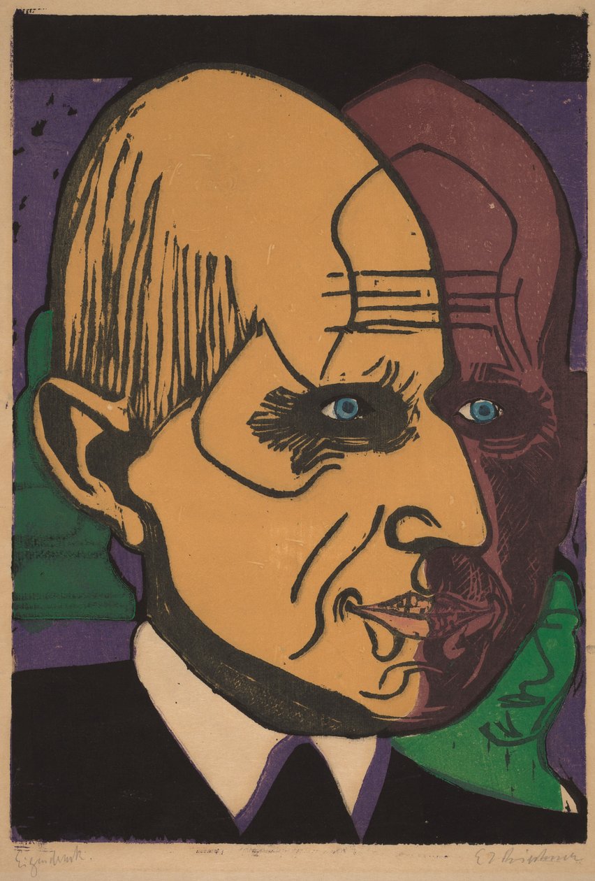 Estudo de cabeça do Dr. Bauer de Ernst Ludwig Kirchner