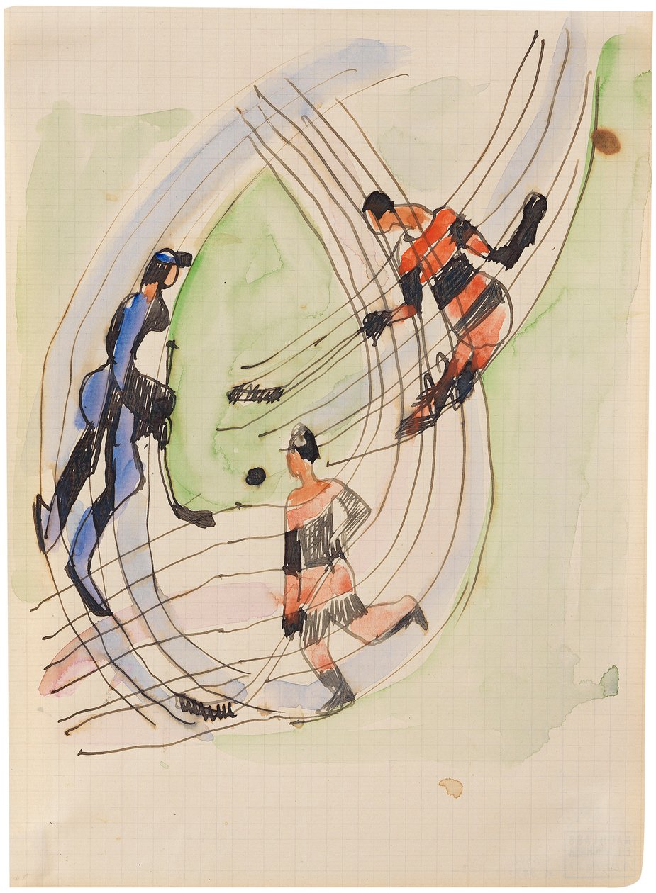 Jogadores de hóquei, ca 1934. de Ernst Ludwig Kirchner