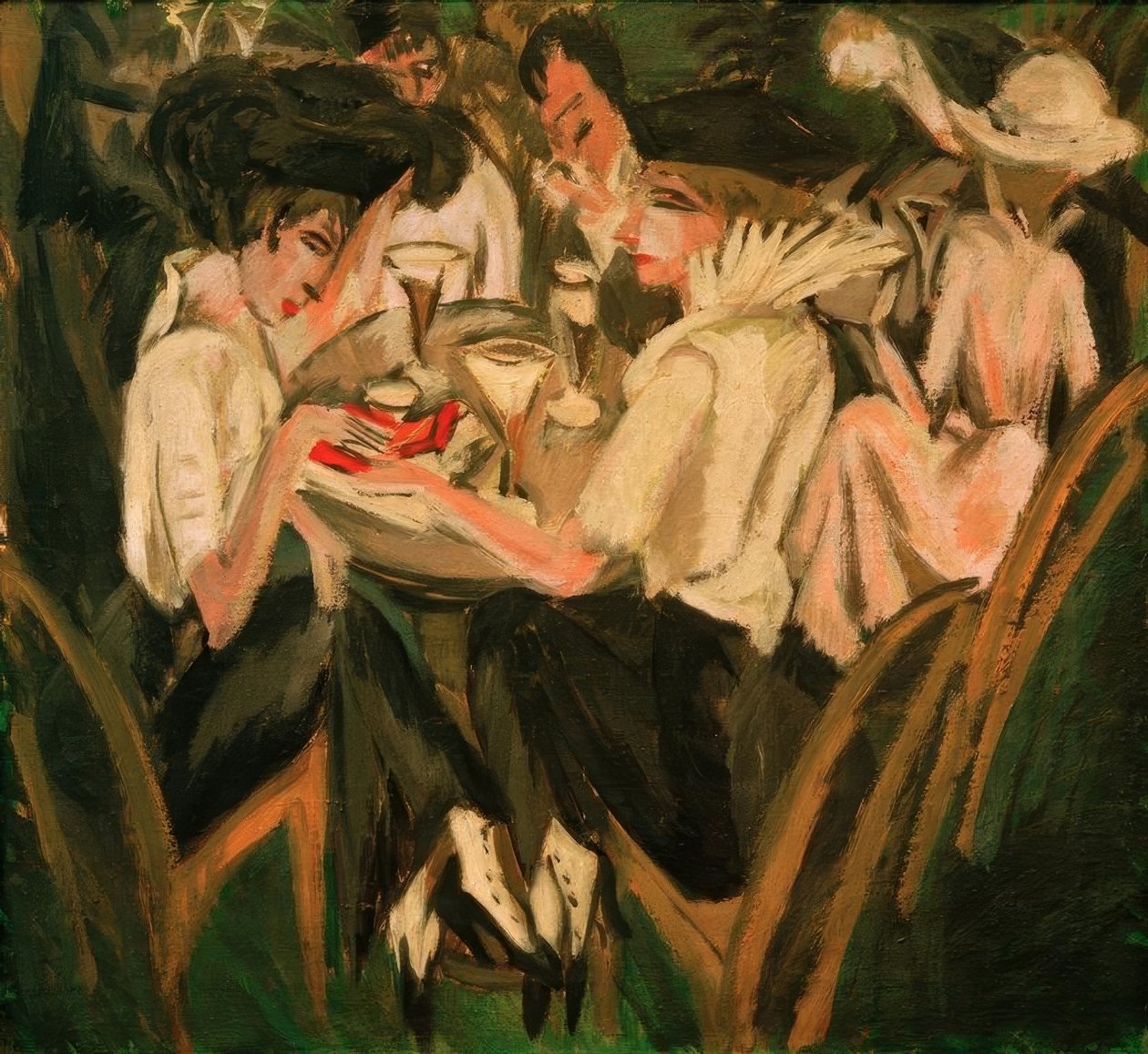 No jardim do café de Ernst Ludwig Kirchner