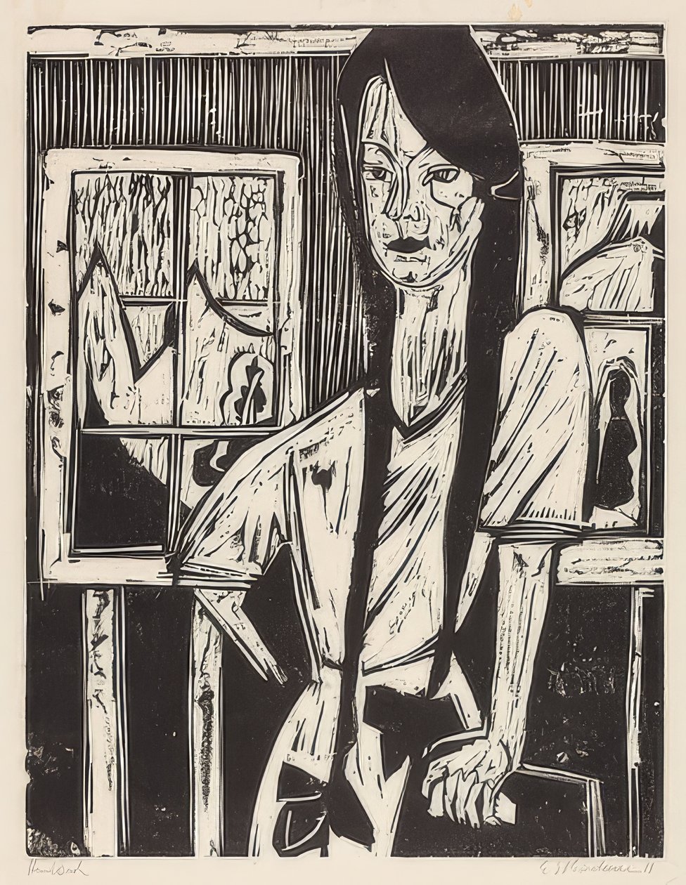 Jovem garota 1921 de Ernst Ludwig Kirchner