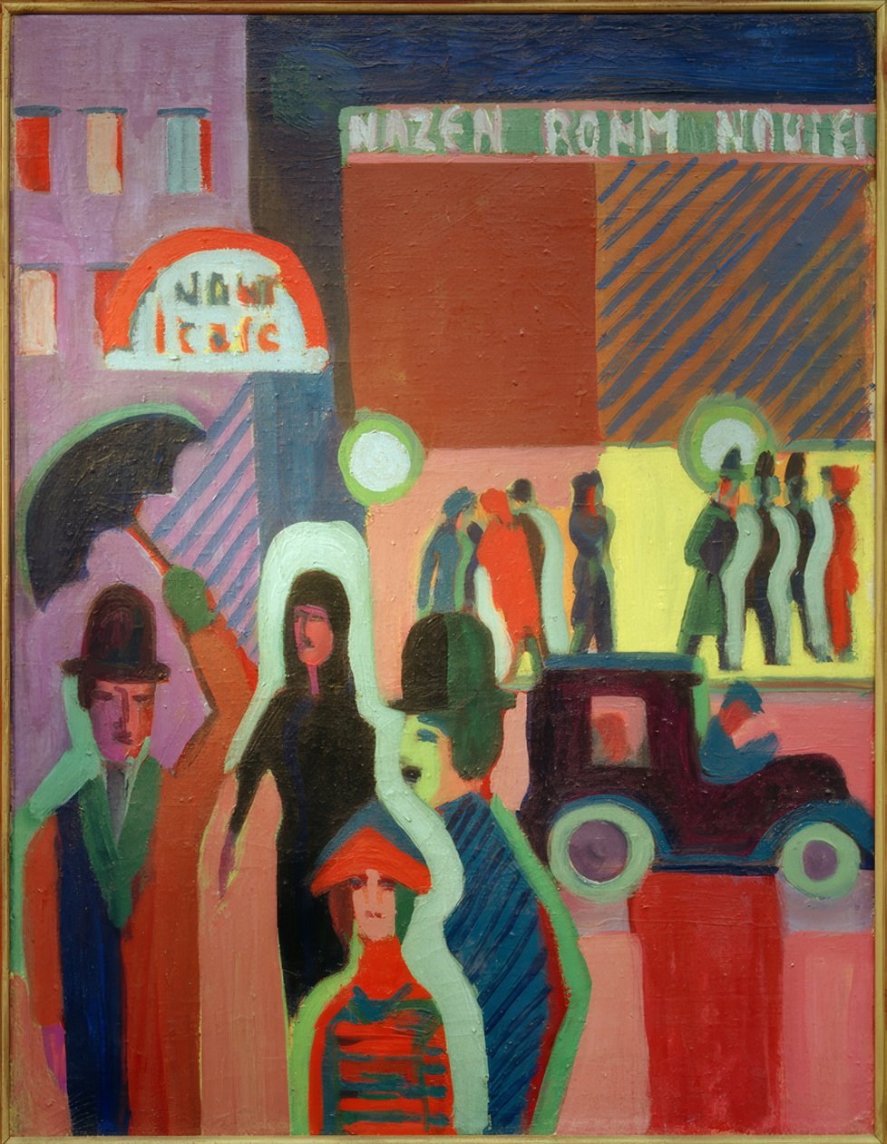 Loja de departamento na chuva de Ernst Ludwig Kirchner