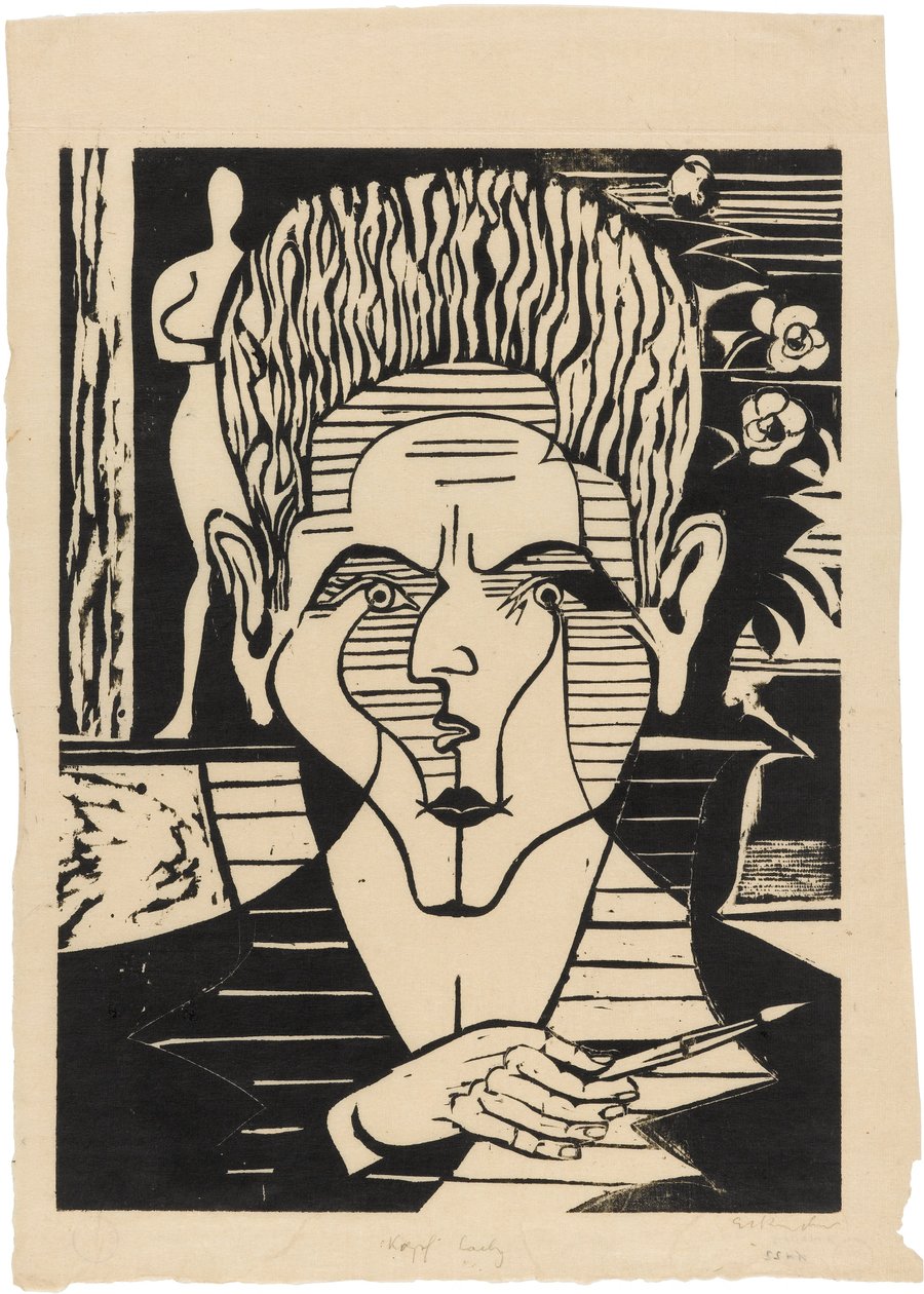 Cabeça de Christian Anton Laely (1913-1992) de Ernst Ludwig Kirchner