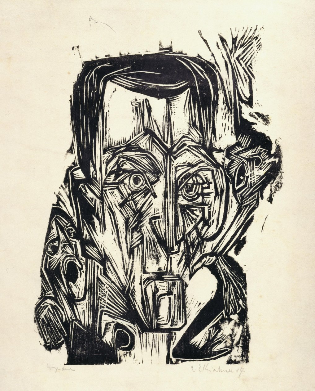 Cabeça do poeta Frank I de Ernst Ludwig Kirchner
