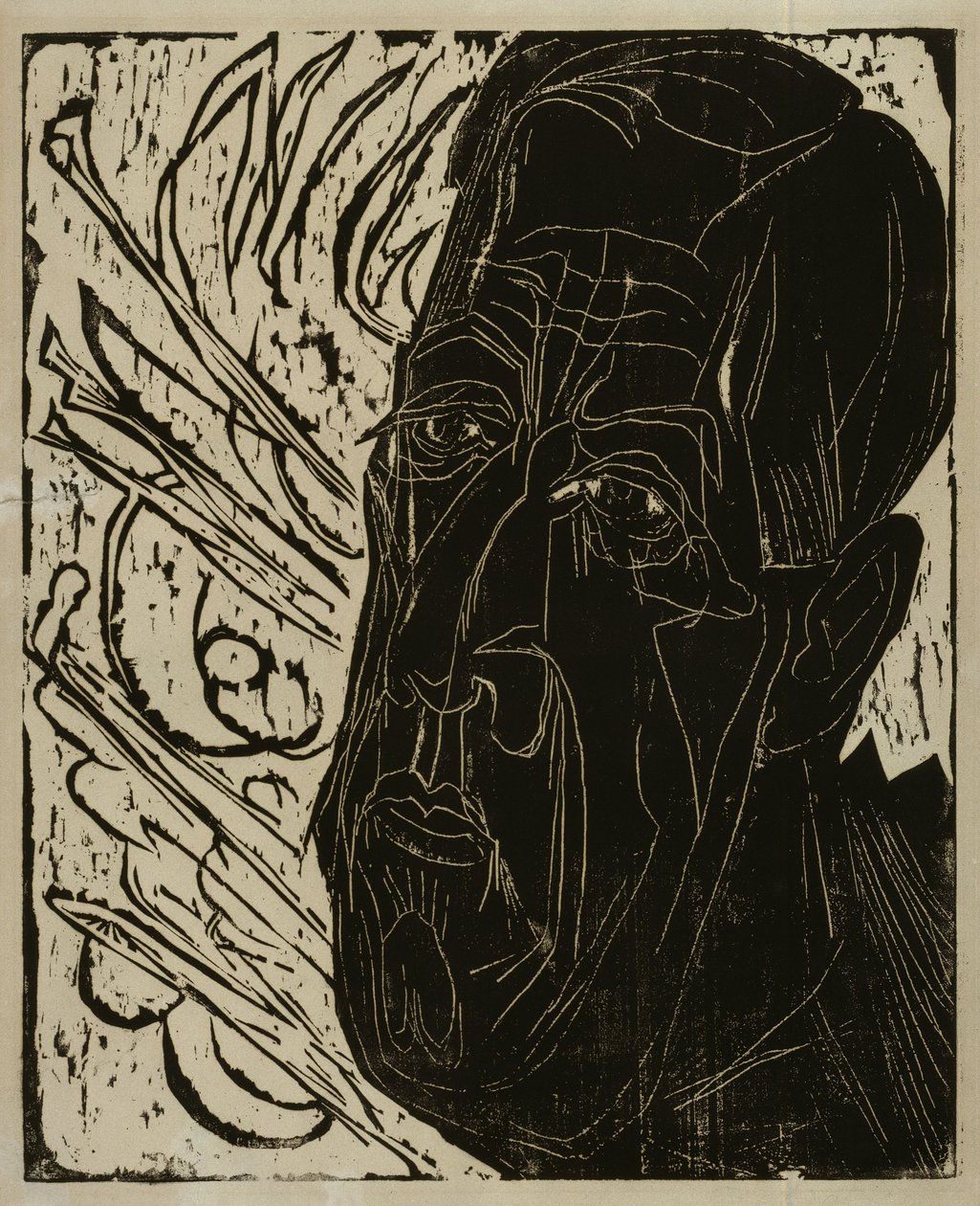 Cabeça de Henry van de Velde (escura) - Cabeça preta de van de Velde de Ernst Ludwig Kirchner