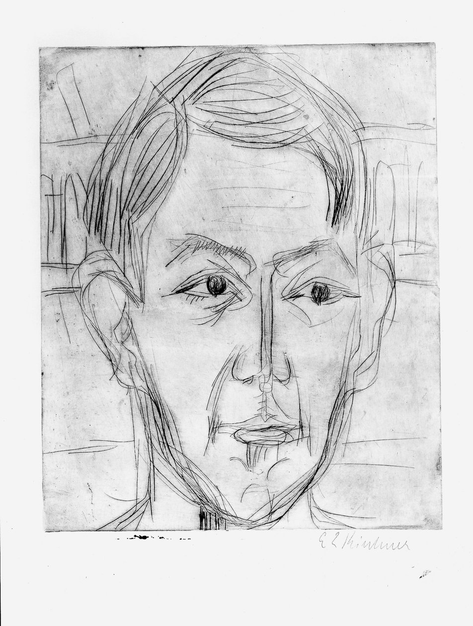Cabeça de um jovem (Dr. Hans Bütow) de Ernst Ludwig Kirchner