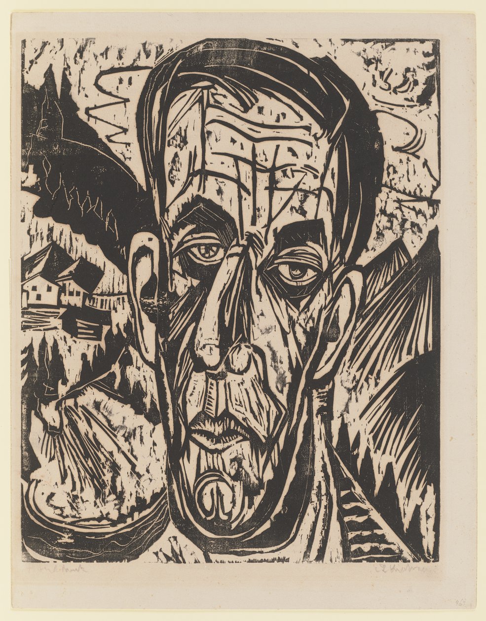Kopf van de Velde, claro. – Van de Velde entre montanhas de Ernst Ludwig Kirchner