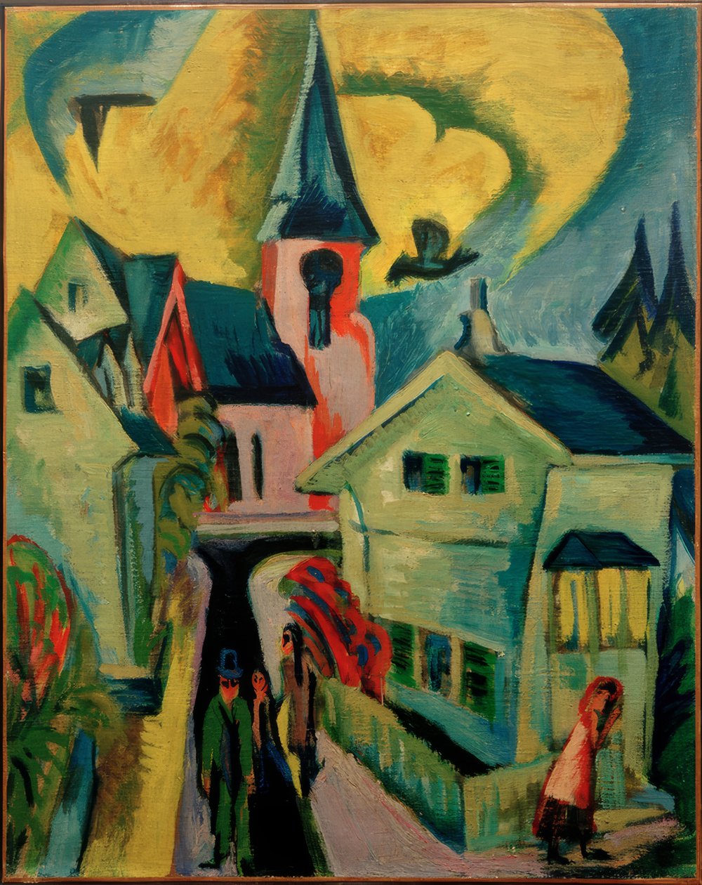 Königstein com igreja vermelha de Ernst Ludwig Kirchner