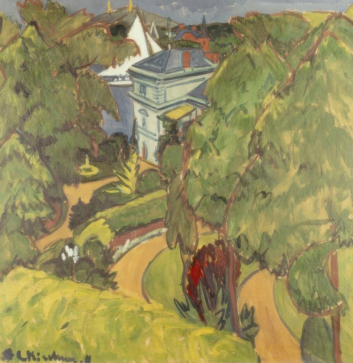 Paisagem (Villa perto de Grünau) de Ernst Ludwig Kirchner