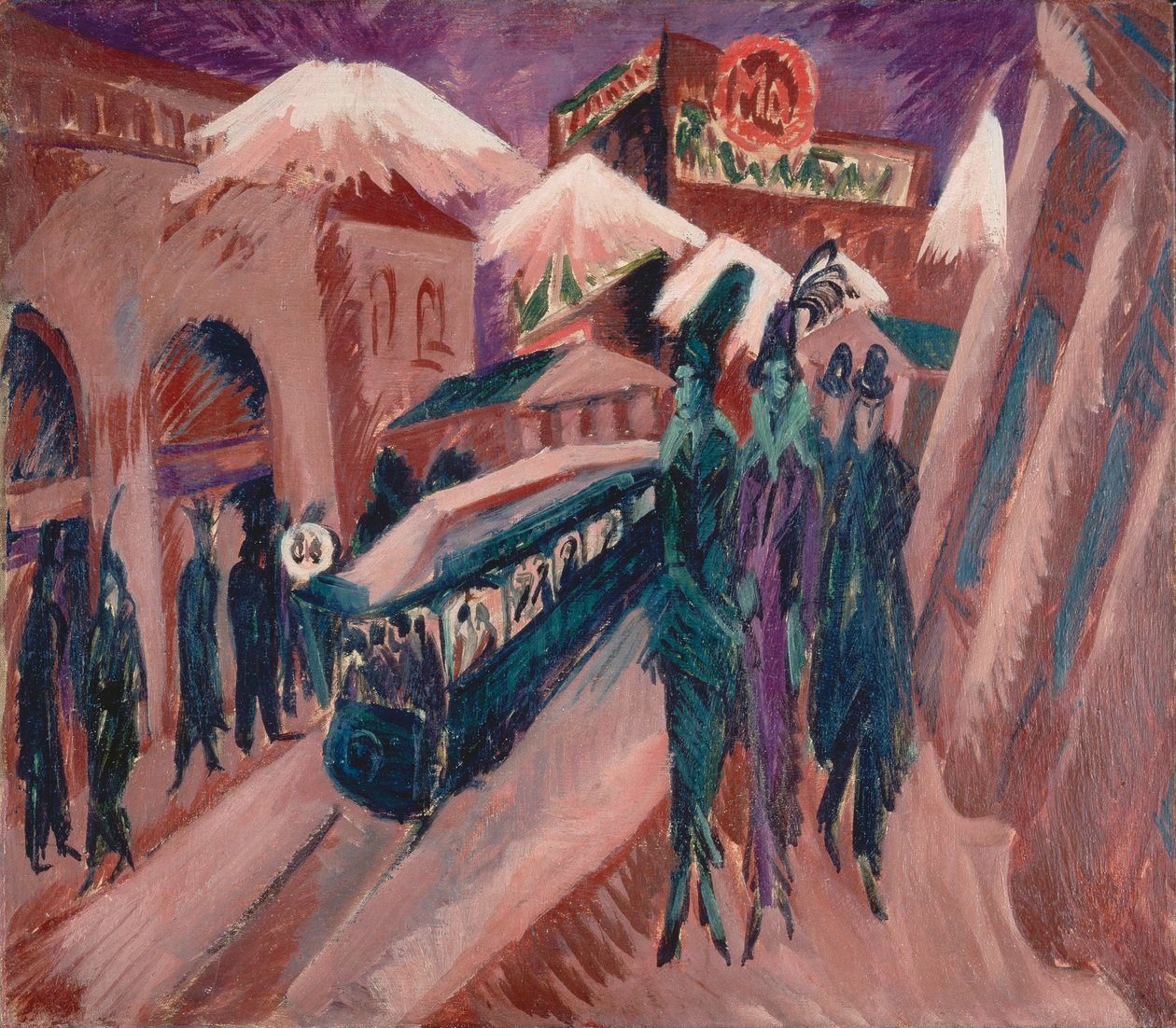 Leipziger Straße com elétrico de Ernst Ludwig Kirchner