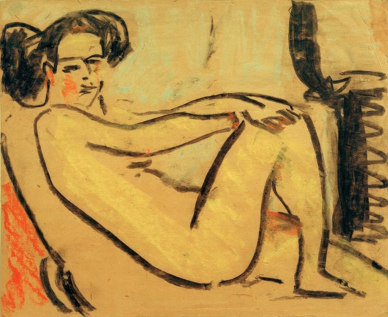 Menina deitada no fogão de Ernst Ludwig Kirchner