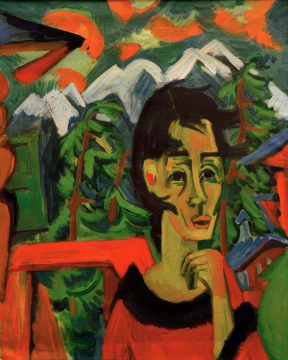 Menina no secador de cabelo de Ernst Ludwig Kirchner