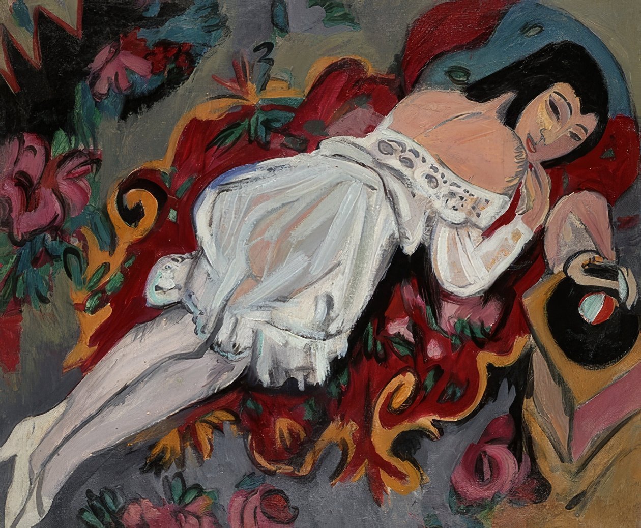 Menina de camisa branca. 1914 de Ernst Ludwig Kirchner