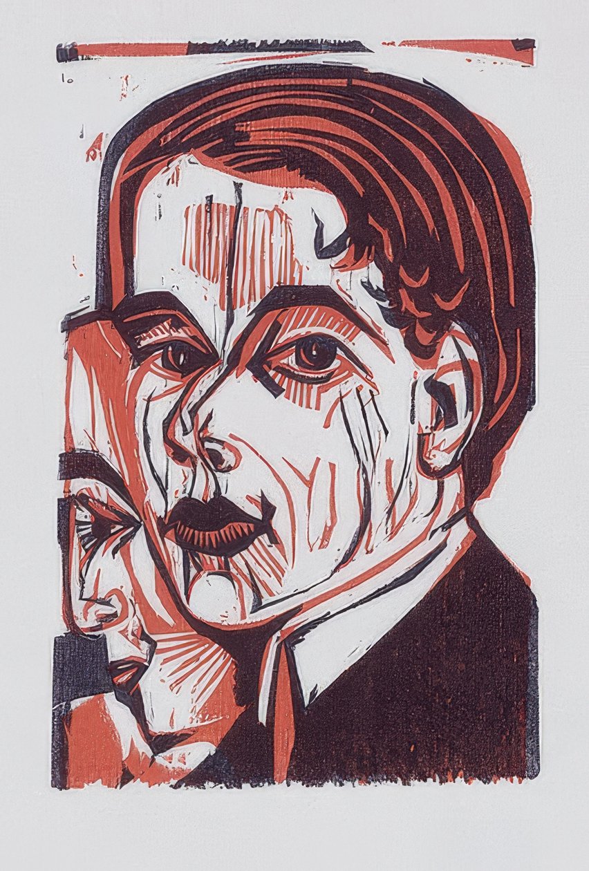 Cabeça masculina (auto-retrato). 1926 de Ernst Ludwig Kirchner