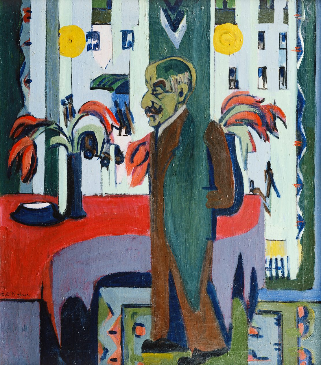 Max Liebermann em seu estúdio; Max Liebermann em seu estúdio, 1926 de Ernst Ludwig Kirchner