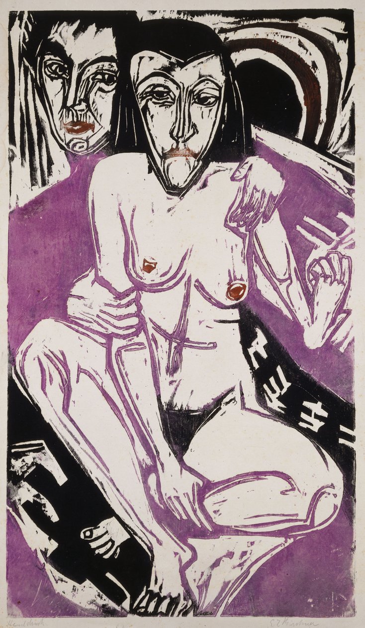 Menina melancólica; Menina melancólica, 1922 de Ernst Ludwig Kirchner