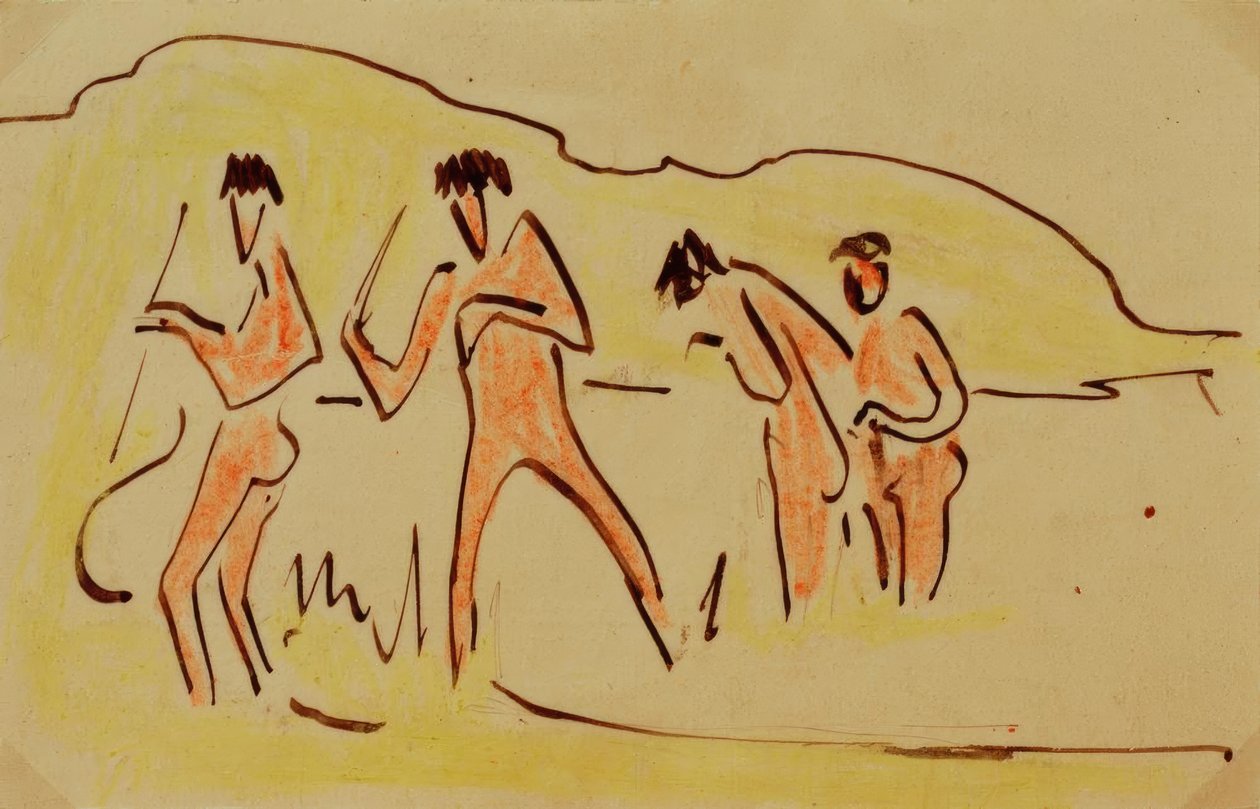 Palhetas jogando morcegos de Ernst Ludwig Kirchner
