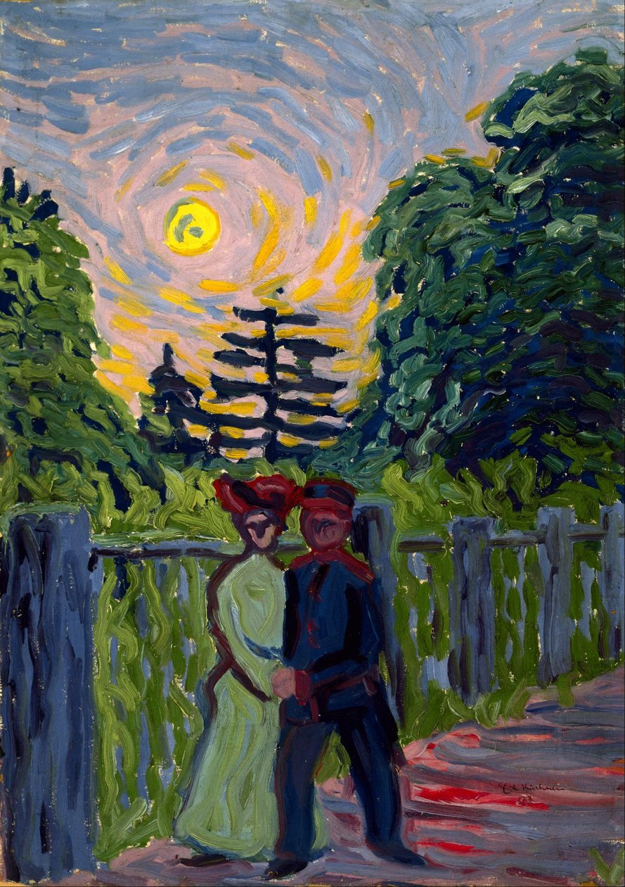 Nascer da lua: soldado e donzela de Ernst Ludwig Kirchner