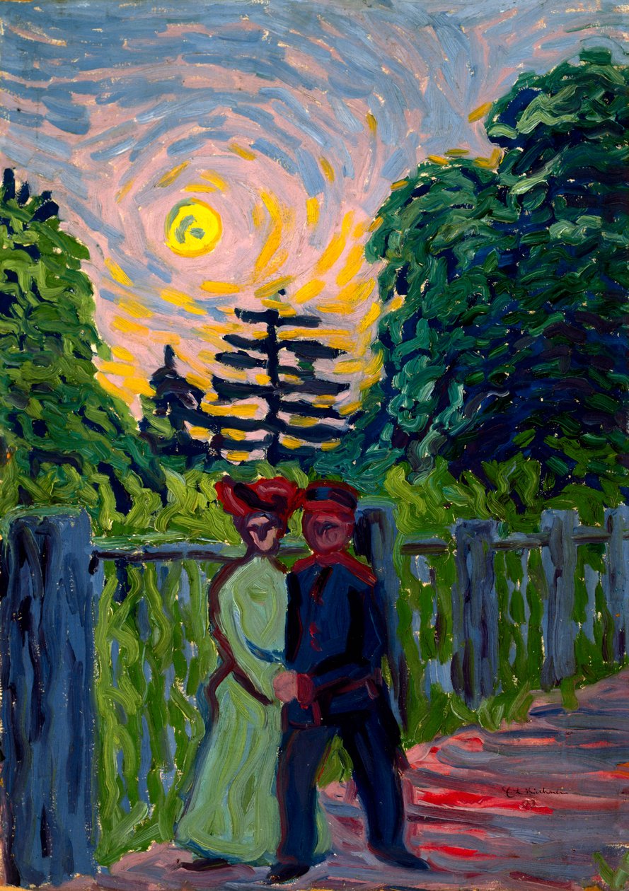 Nascer da Lua: Soldado e Donzela, 1905 de Ernst Ludwig Kirchner