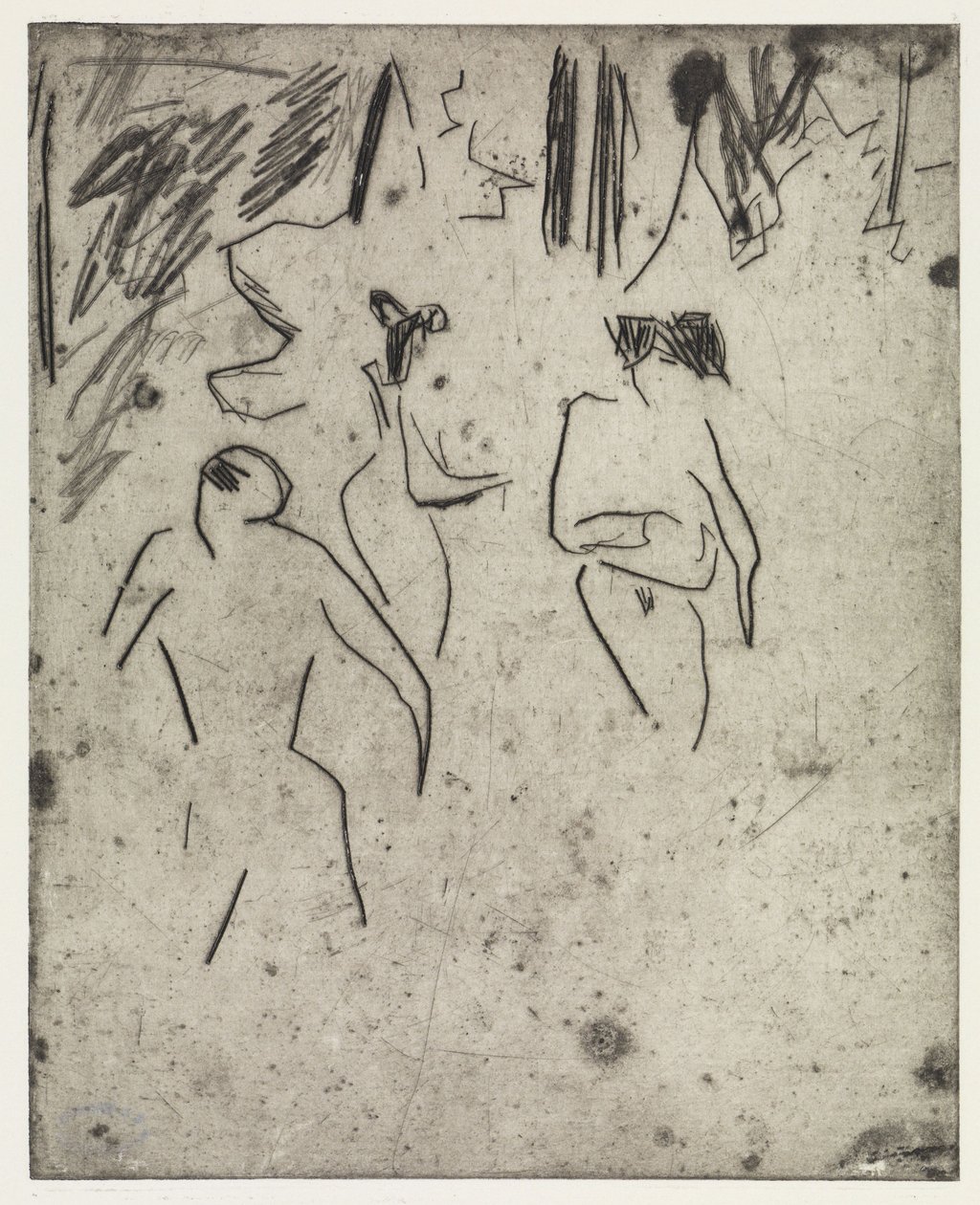 Banhistas de Moritzburg no matagal/A Dodo doente de Ernst Ludwig Kirchner