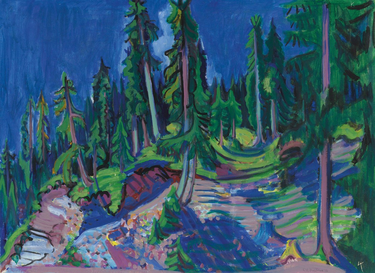 Estudo de floresta montanhosa, 1936. de Ernst Ludwig Kirchner