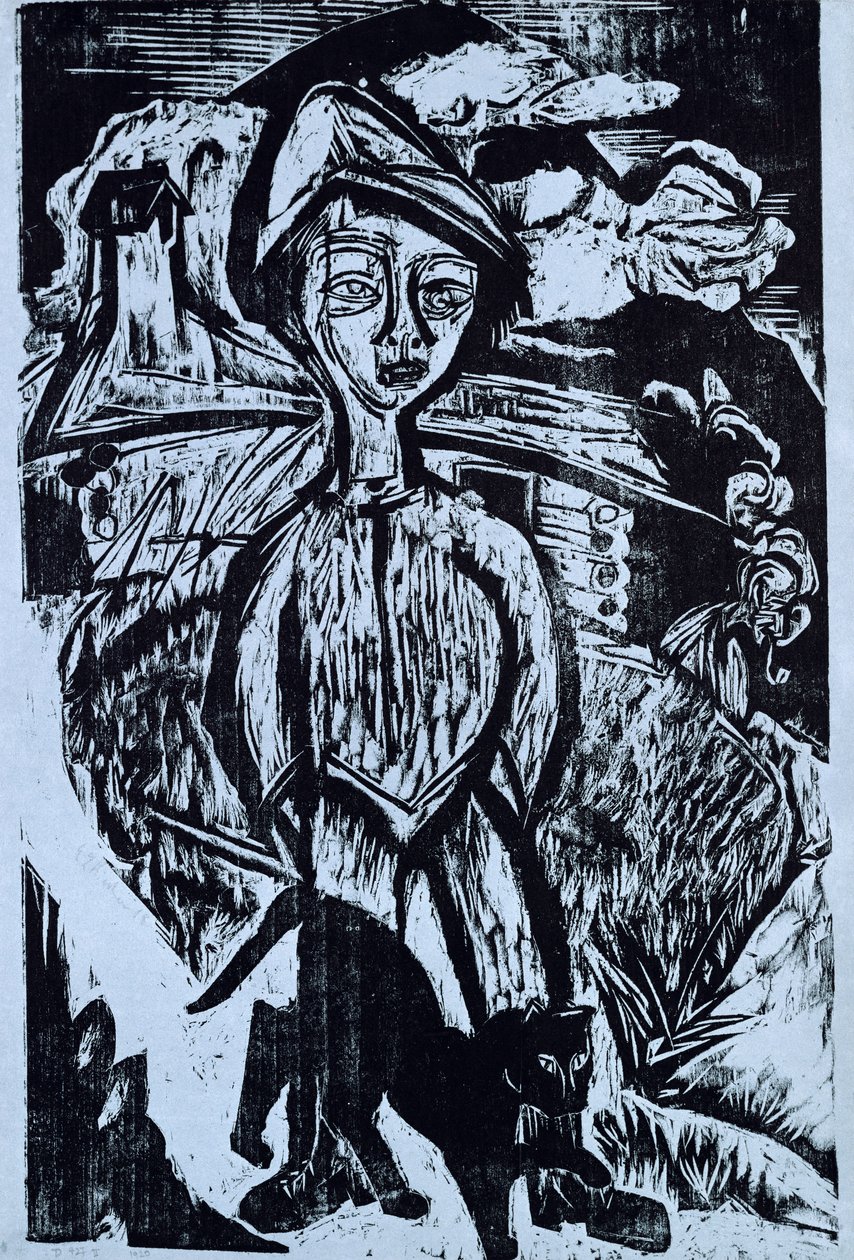 Rapaz da montanha em Storm, 1921 de Ernst Ludwig Kirchner