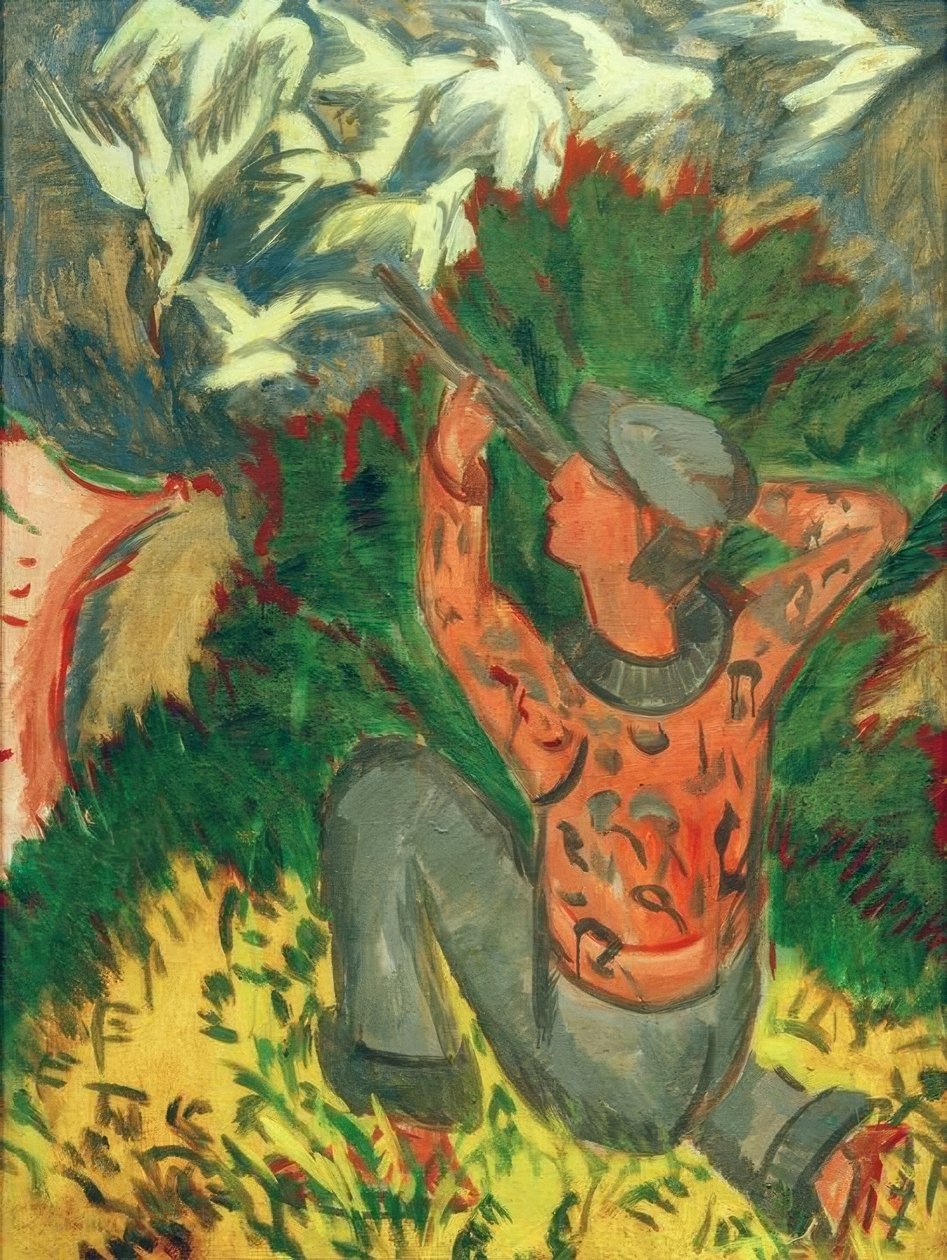 Caçadores de gaivota na floresta de Ernst Ludwig Kirchner