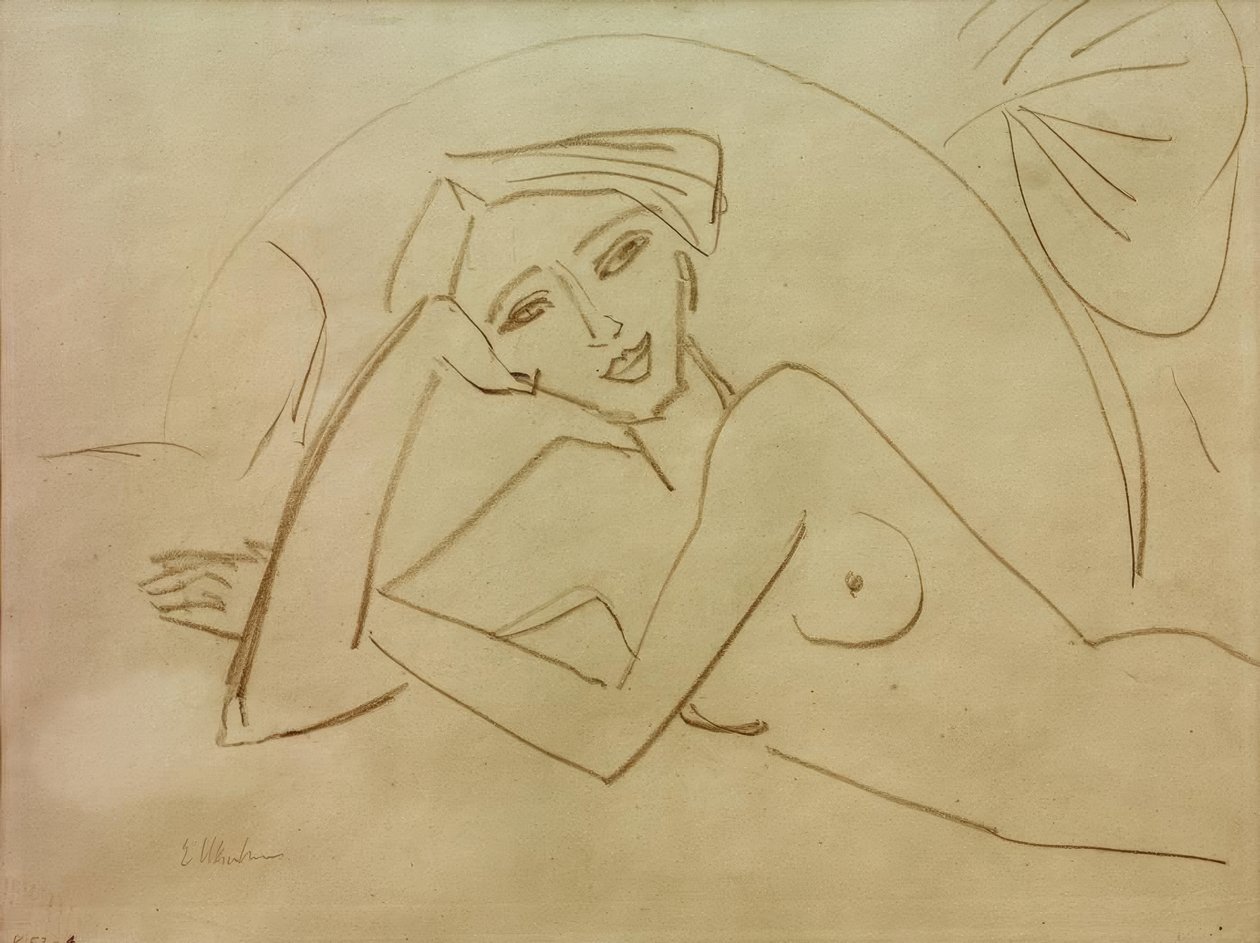 Menina deitada nua de Ernst Ludwig Kirchner