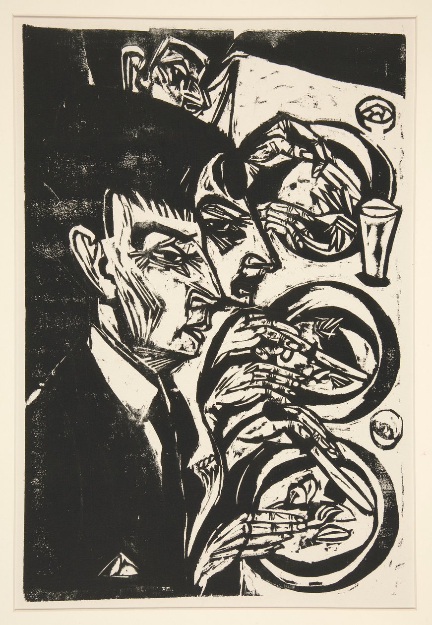 Nervoese beim Diner (Nervous People at Dinner) de Ernst Ludwig Kirchner