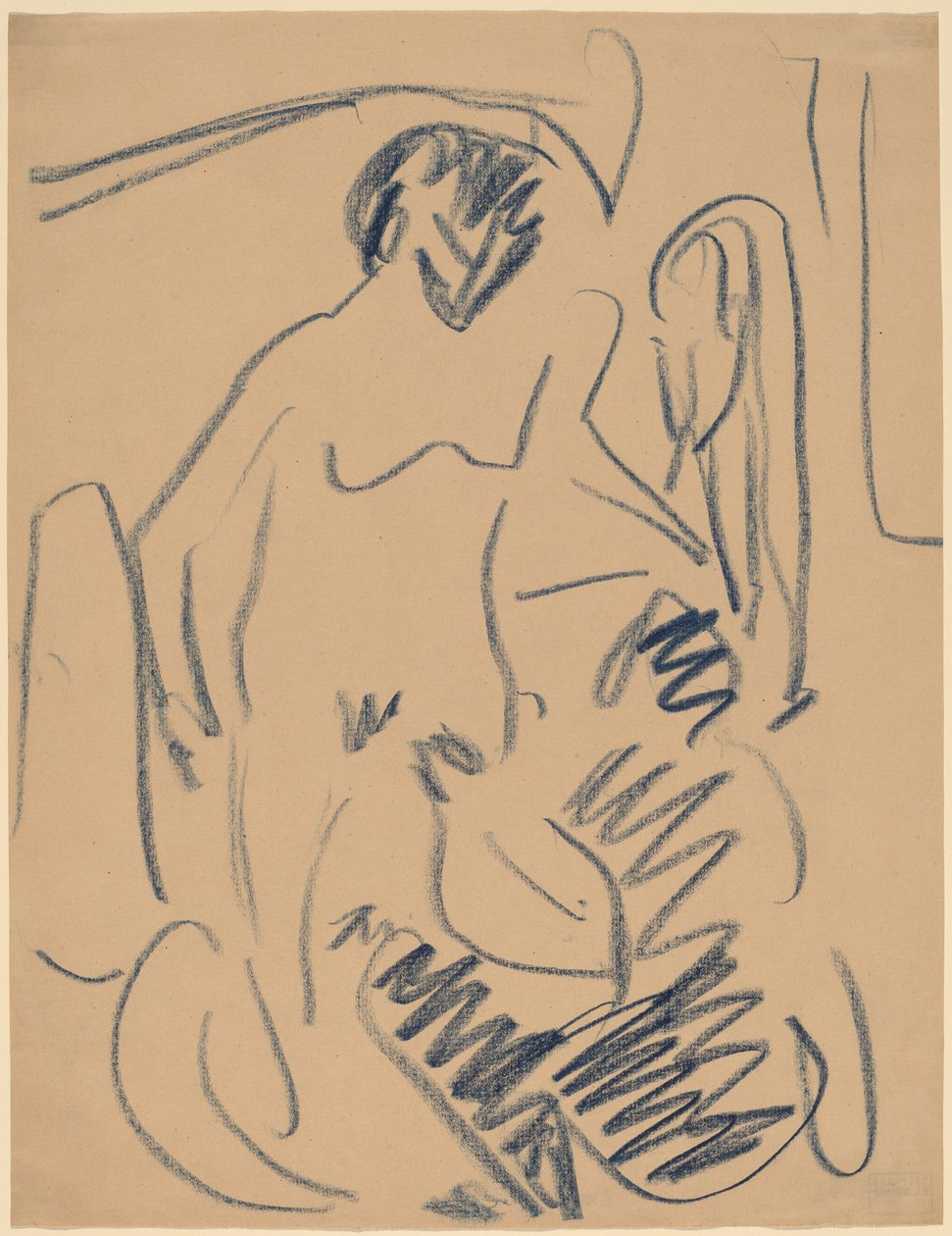 Nua na praia de Ernst Ludwig Kirchner