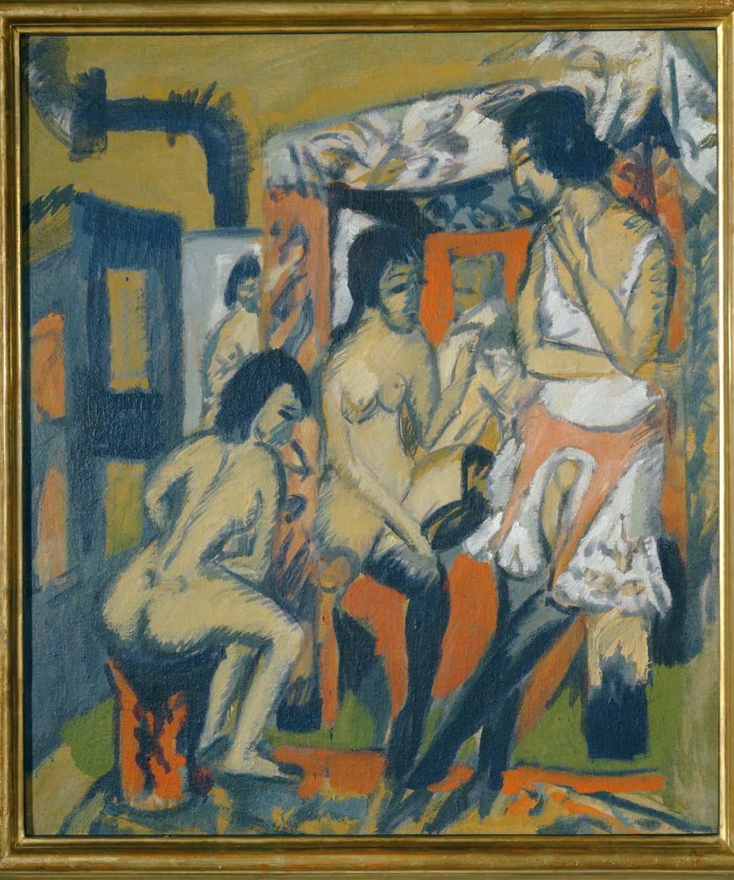 Nus no estúdio (óleo sobre tela) de Ernst Ludwig Kirchner