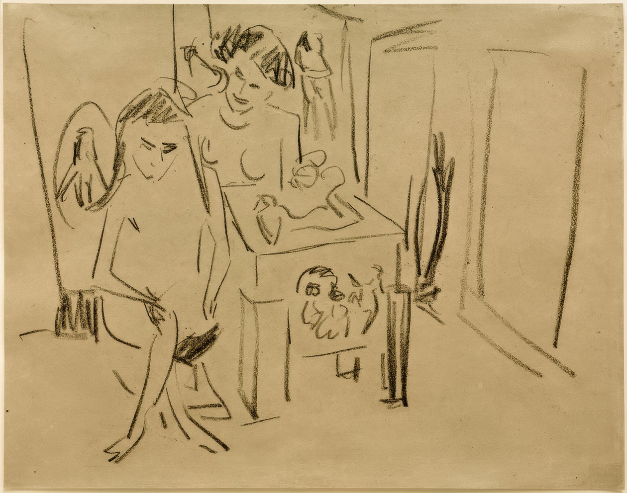 Sem título (Dodo e Fränzi no estúdio) de Ernst Ludwig Kirchner