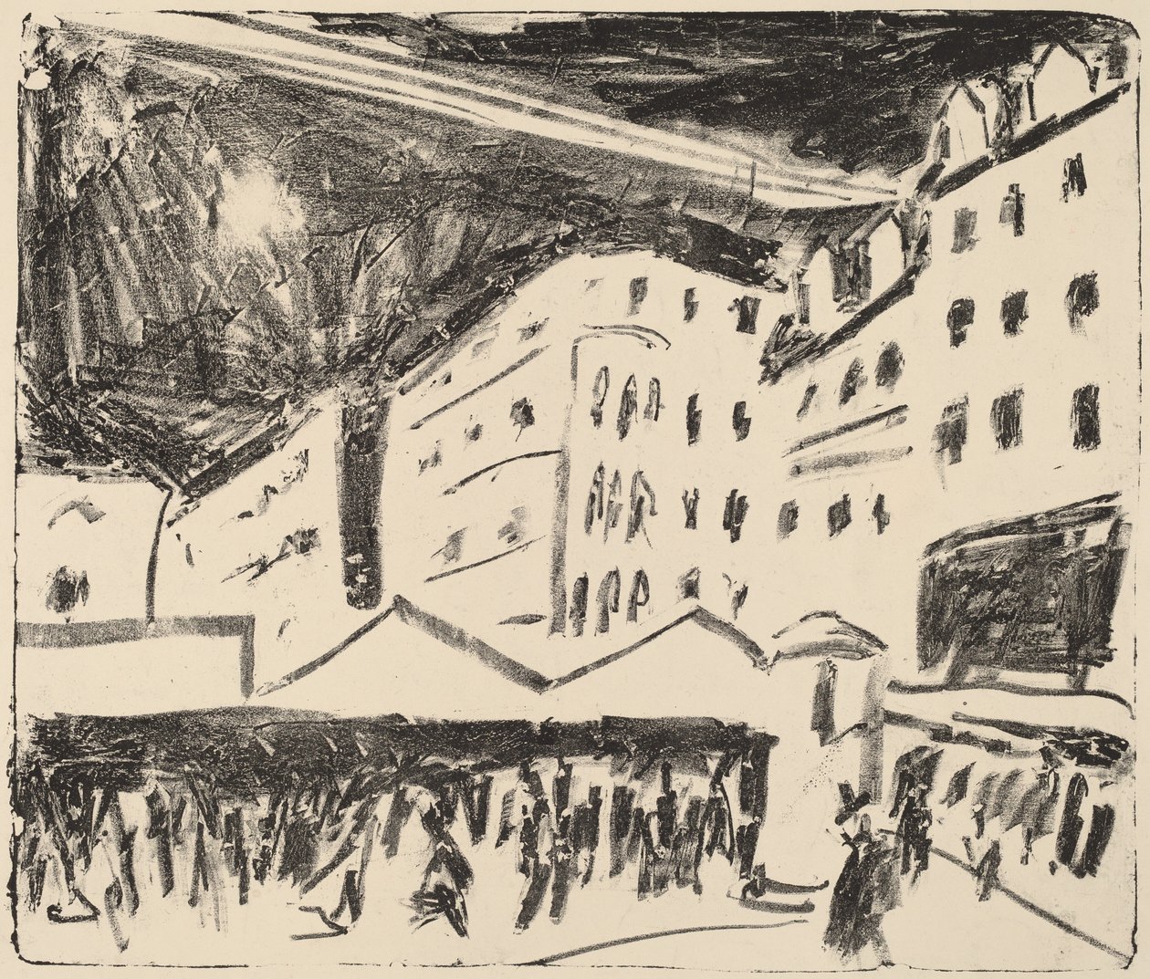 Mercado Velho em Dresden com Feira Anual de Ernst Ludwig Kirchner