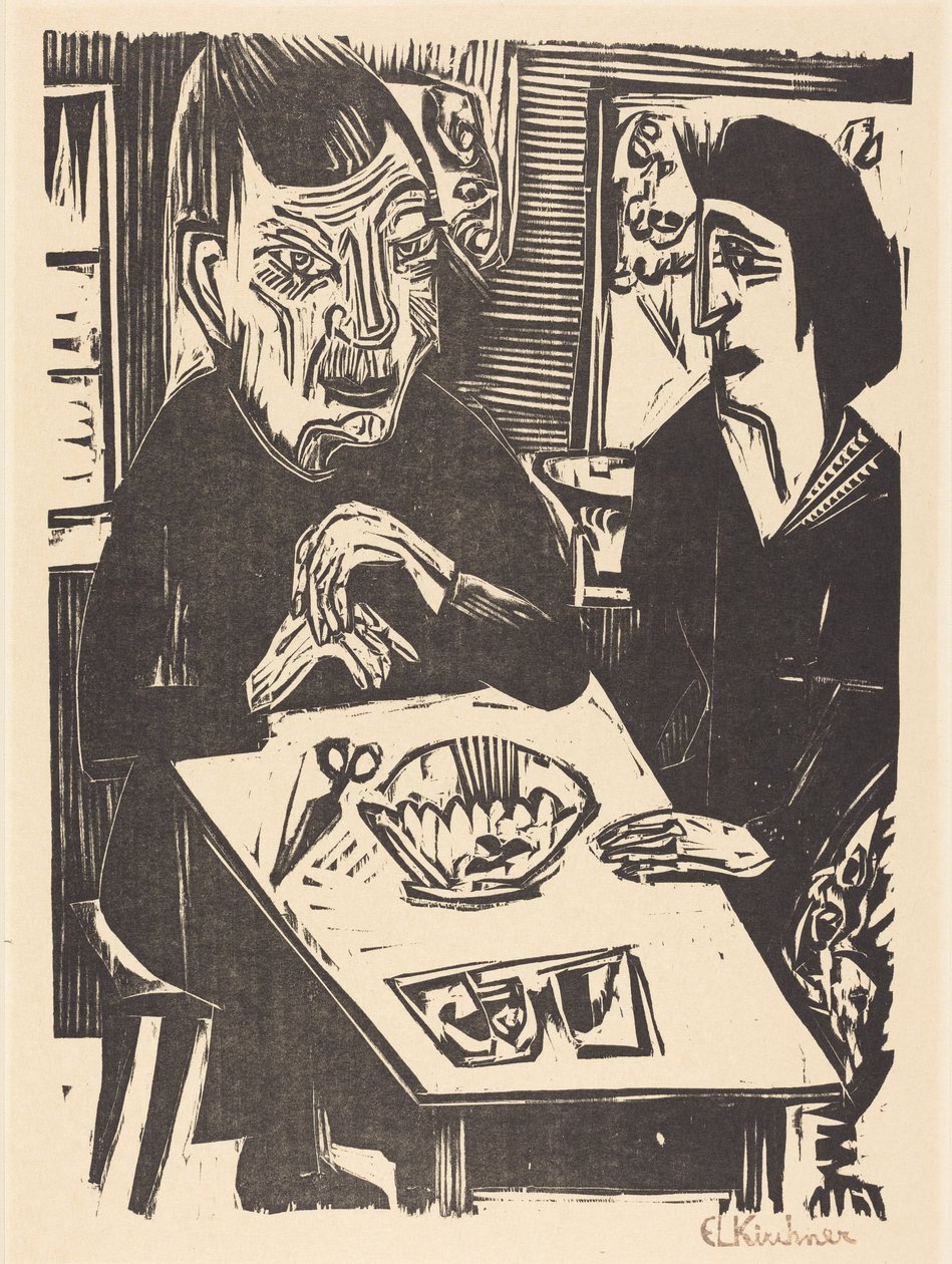 Mulher idosa e mulher mais jovem de Ernst Ludwig Kirchner