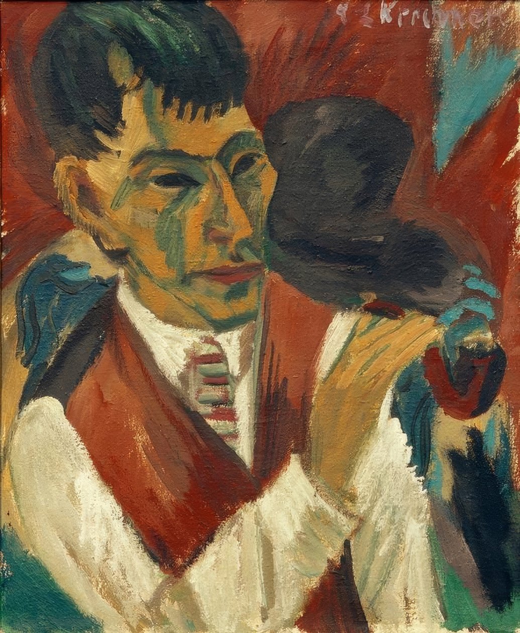 Otto Mueller com um cachimbo de Ernst Ludwig Kirchner